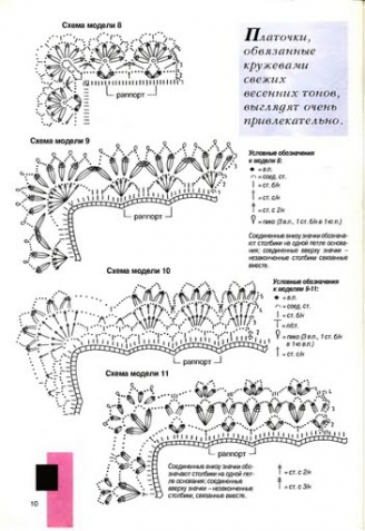 Кайма крючком-1. Схемы.