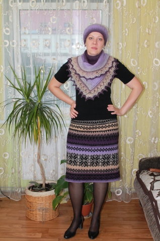 Жаккардовая юбка из кауни.