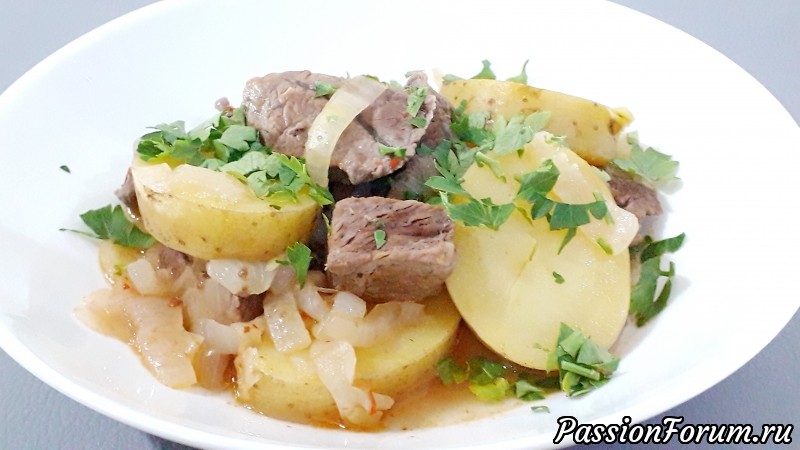 Картофель с мясом в утятнице