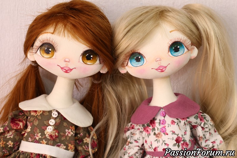 Текстильные куколки -сестрички Амелия и Камила
