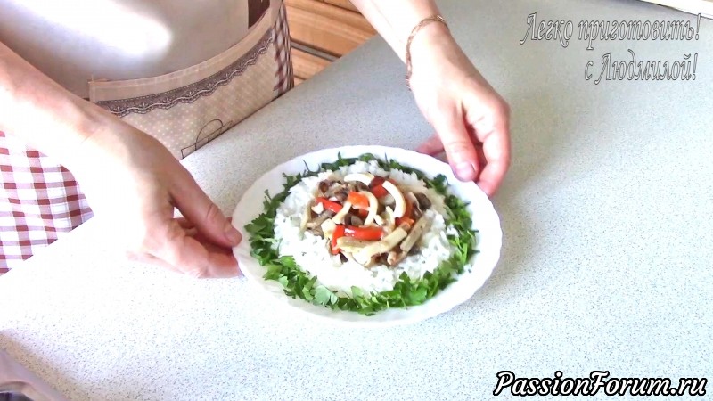 Кальмары с грибами