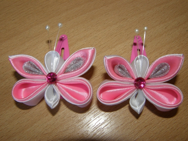 Мои бабочки 1 в технике Канзаши