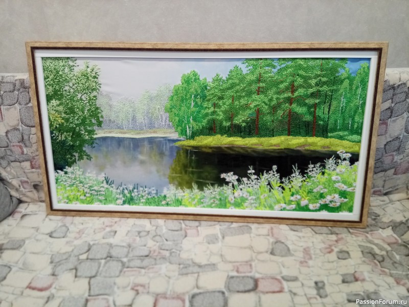 Вышивка лентами и мулине в смешанной технике