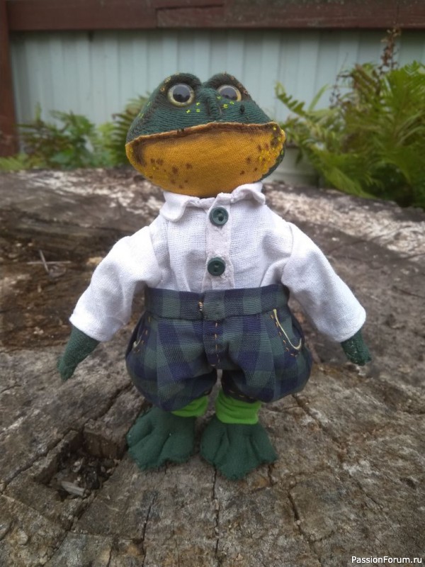 Мистер Тоуд (господин Жабб) в жабмобиле (кукла жаба по мотивам сказки "Ветер в ивах")