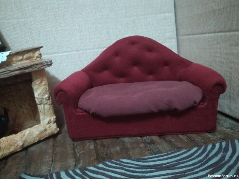 Берлога брутального Барсука, гостиная (кукольная миниатюра, мебель для тедди)