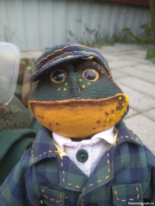 Мистер Тоуд (господин Жабб) в жабмобиле (кукла жаба по мотивам сказки "Ветер в ивах")