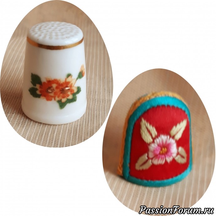 Фарфоровый наперсток - это 1-ый наперсток ,с которого и началась моя коллекция.2-ой наперсток с вышивкой - из папье маше Фарфоровый наперсток - это 1-ый наперсток ,с которого и началась моя коллекция.2-ой наперсток с вышивкой - из папье маше