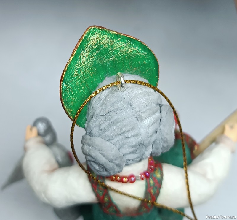 Баба Яга влюблённая! Ватная игрушка - подвеска на ёлку и не только