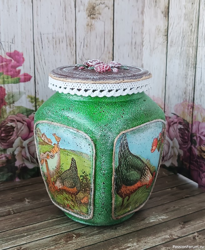 Декупаж баночки для пасхальных сладостей