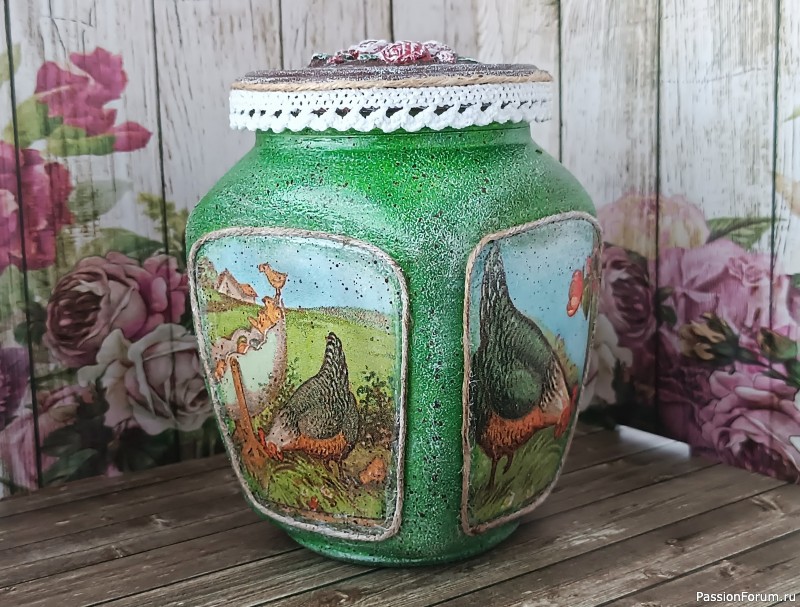 Декупаж баночки для пасхальных сладостей