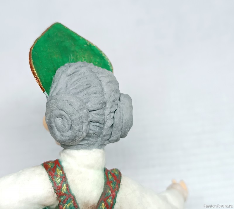 Баба Яга влюблённая! Ватная игрушка - подвеска на ёлку и не только