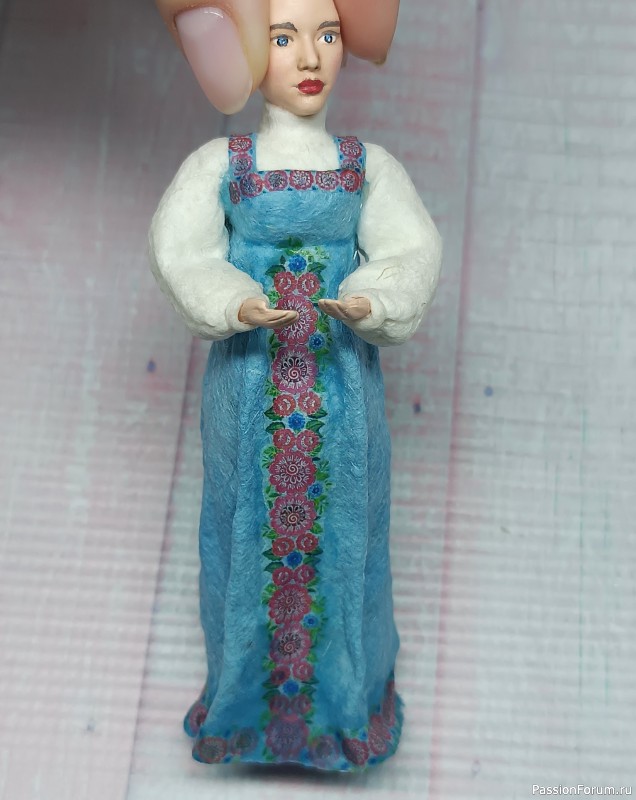 Русская красавица. Ватная игрушка на пасхальную тему