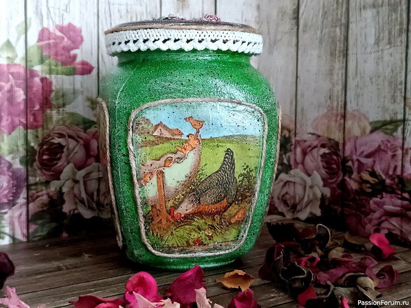 Декупаж баночки для пасхальных сладостей