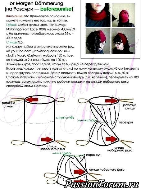 Небольшой снуд к шапочке бини из ангоры.