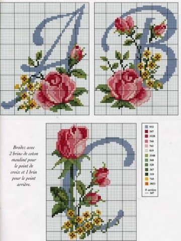 Монограммы. Вышивка крестиком.