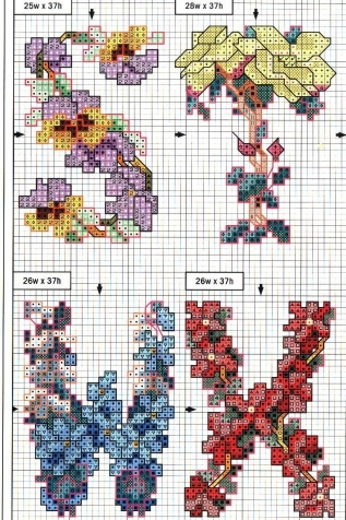 Монограммы. Вышивка крестиком.