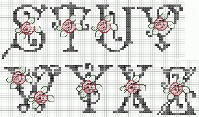 Монограммы. Вышивка крестиком.