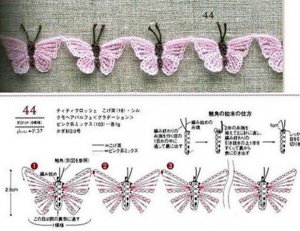 Коллекция бабочек. Вязание крючком​