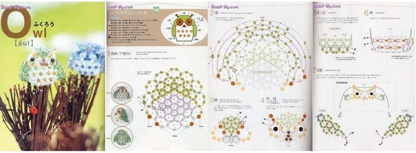Совы из бисера
