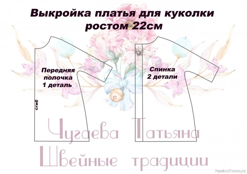 ВЫКРОЙКИ КУКОЛЬНОЙ ОДЕЖДЫ ОТ ЧУГАЕВОЙ ТАТЬЯНЫ