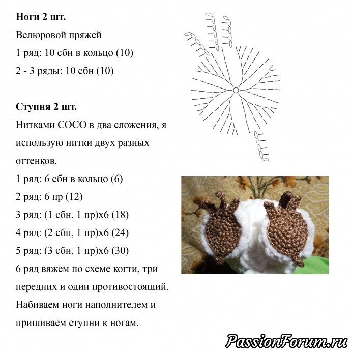 Описание вязания плюшевой полярной совы