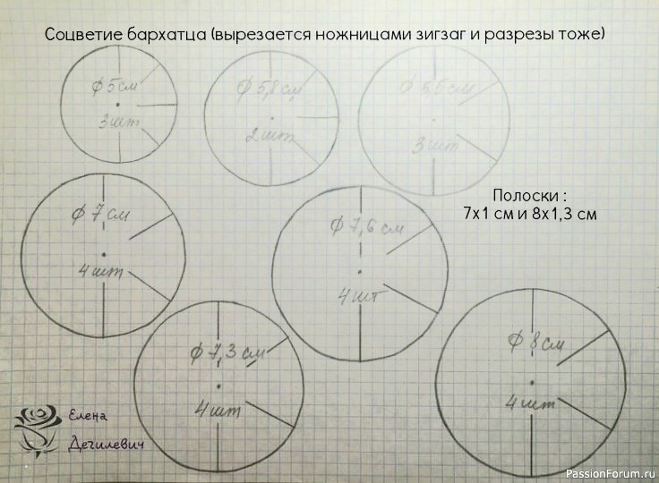 Яркие, пушистые бархатцы из фоамирана. Шаблоны