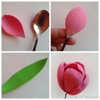 Тюльпаны из фоамирана. Шаблоны