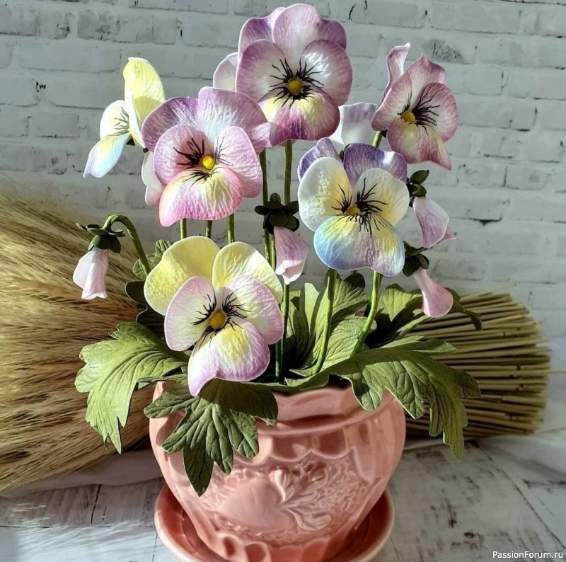 Анютины глазки из фоамирана. Шаблоны