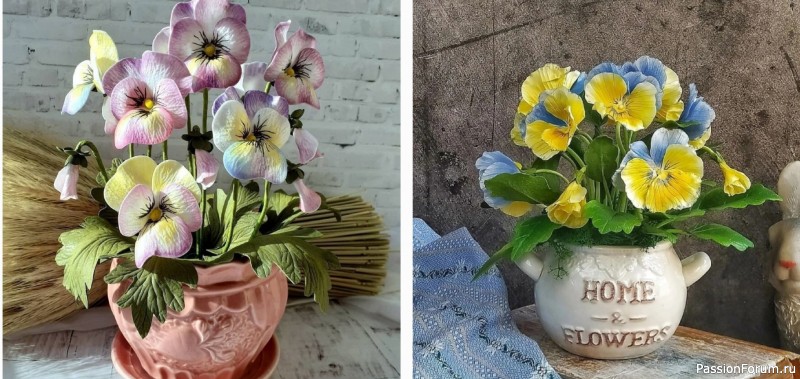 Анютины глазки из фоамирана. Шаблоны