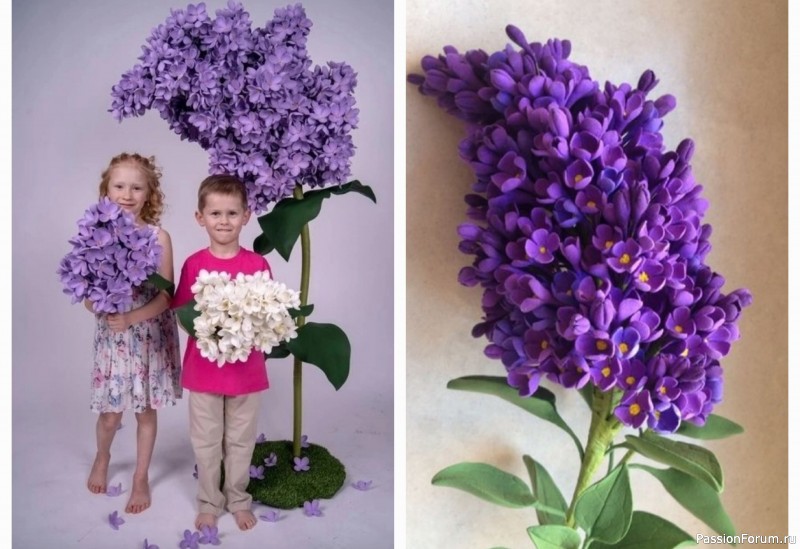 Сирень из фоамирана. Шаблоны