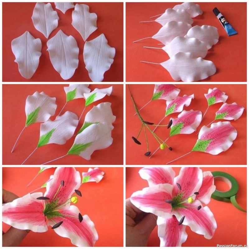 Лилии из фоамирана. Шаблоны