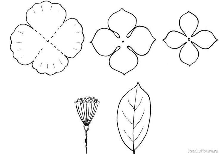 Сирень из фоамирана. Шаблоны