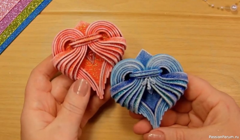 Ёлочные игрушки или магнитики Сердечки. Видео МК