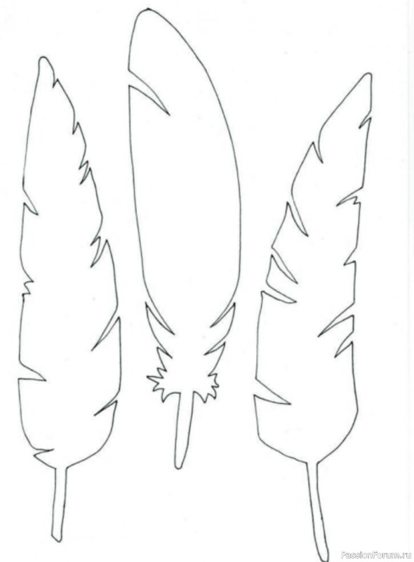 Перья из фоамирана. Шаблоны