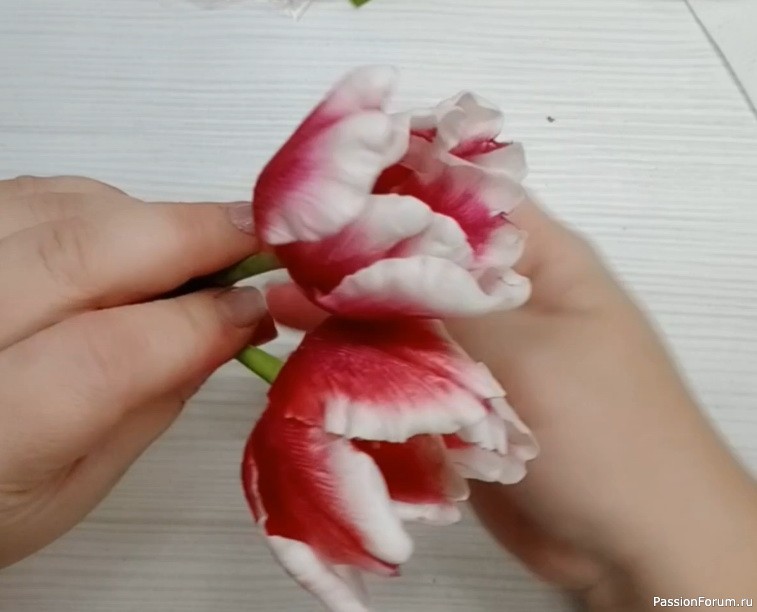 "Тюльпан" из холодного фарфора. Видео МК
