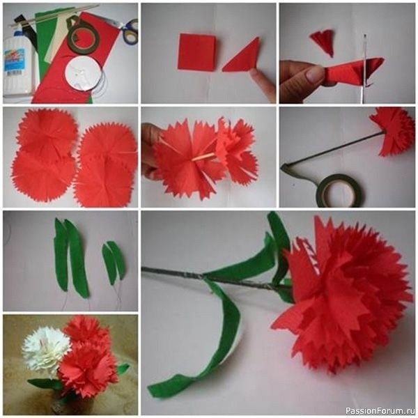 Гвоздика из фоамирана. Шаблоны