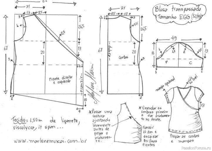 Шьем блузку с запАхом. Выкройки