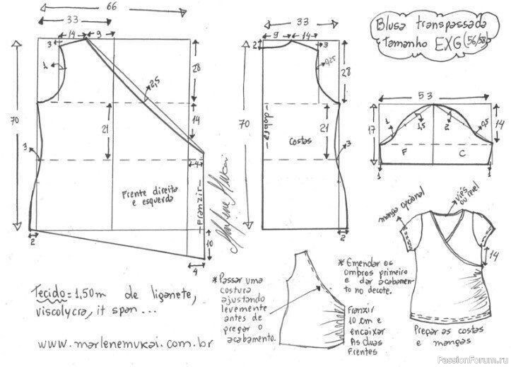 Шьем блузку с запАхом. Выкройки