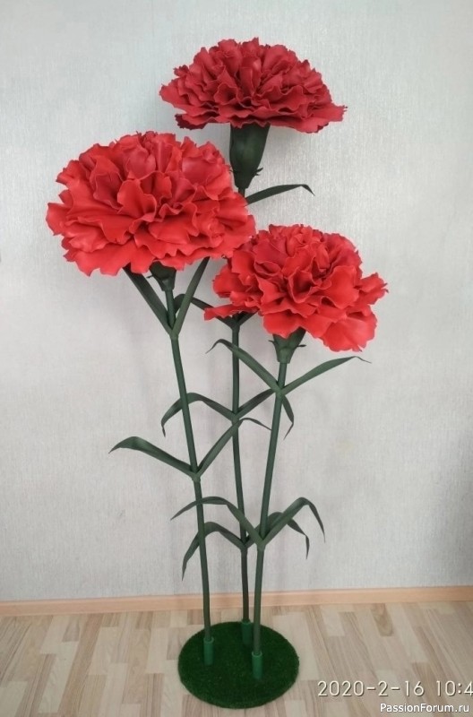 Гвоздика из фоамирана. Шаблоны
