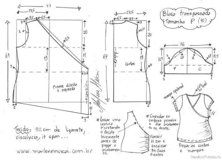 Шьем блузку с запАхом. Выкройки