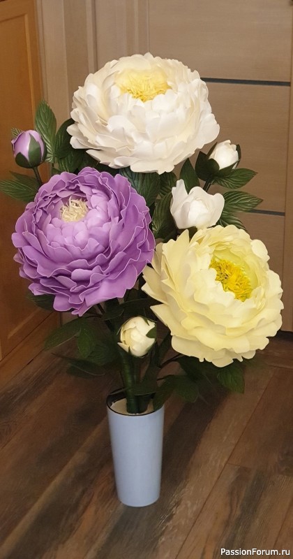 Пионы из фоамирана. Шаблоны