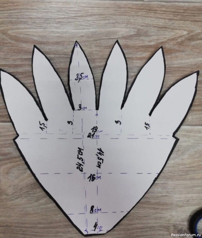 Синий василек из фоамирана. Шаблоны