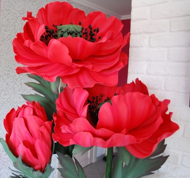 Маки из фоамирана. Шаблоны