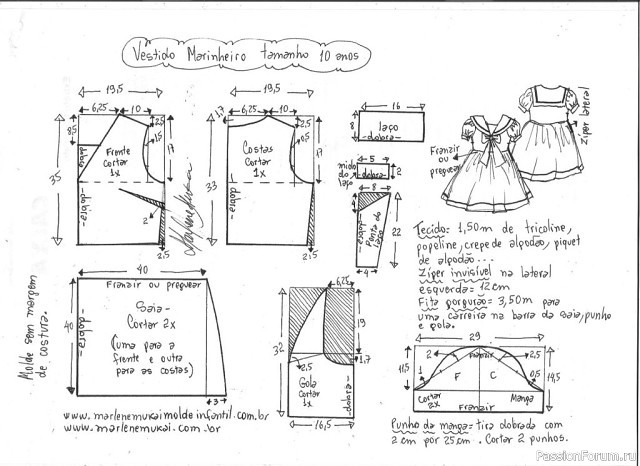 Детское платье в морском стиле. Выкройки