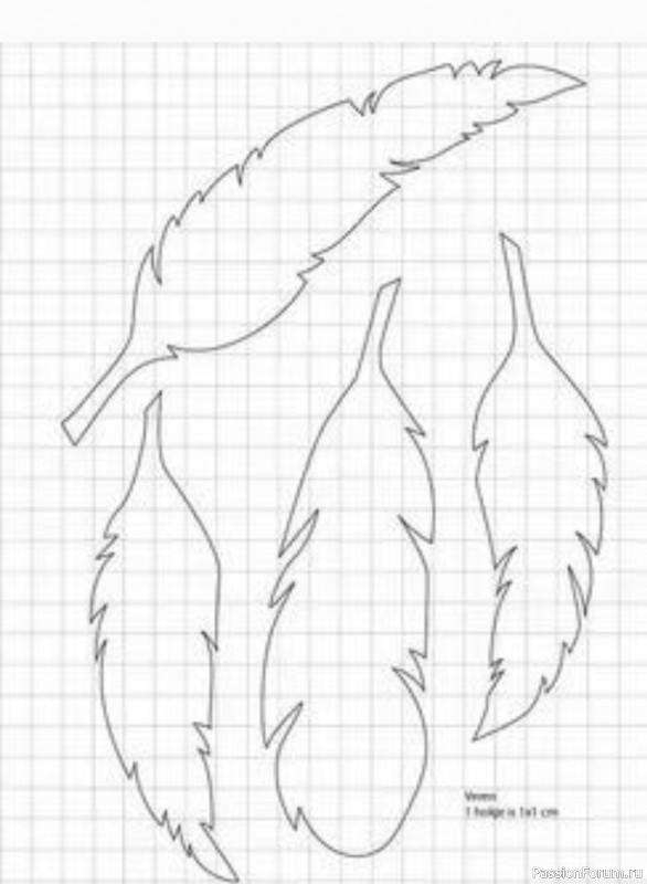 Перья из фоамирана. Шаблоны