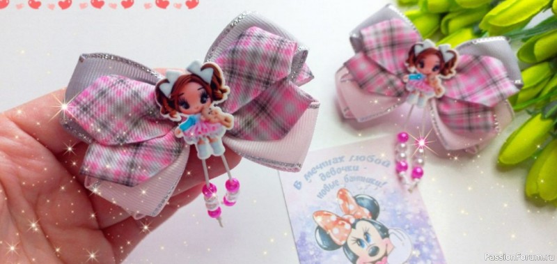 Бантики в клеточку для малышки. Видео МК