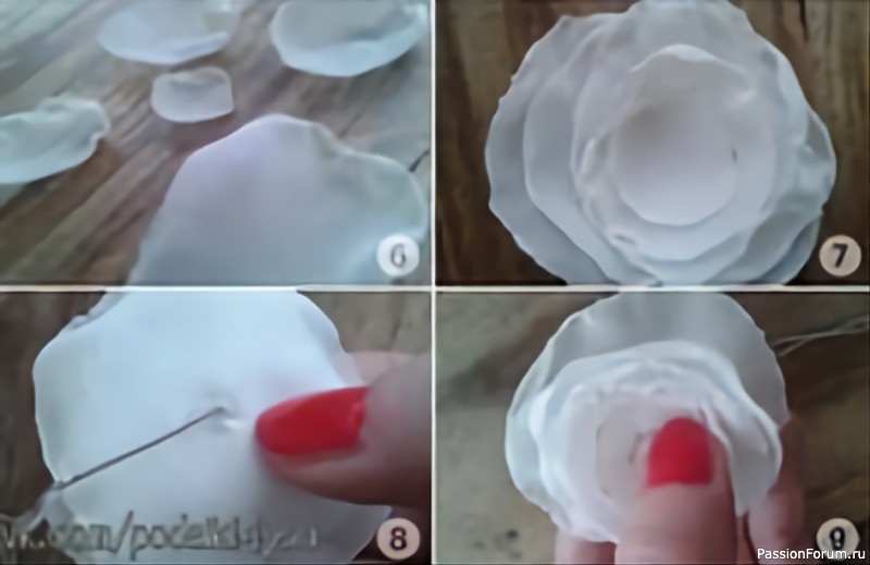 Нежные цветы из ткани и бусин