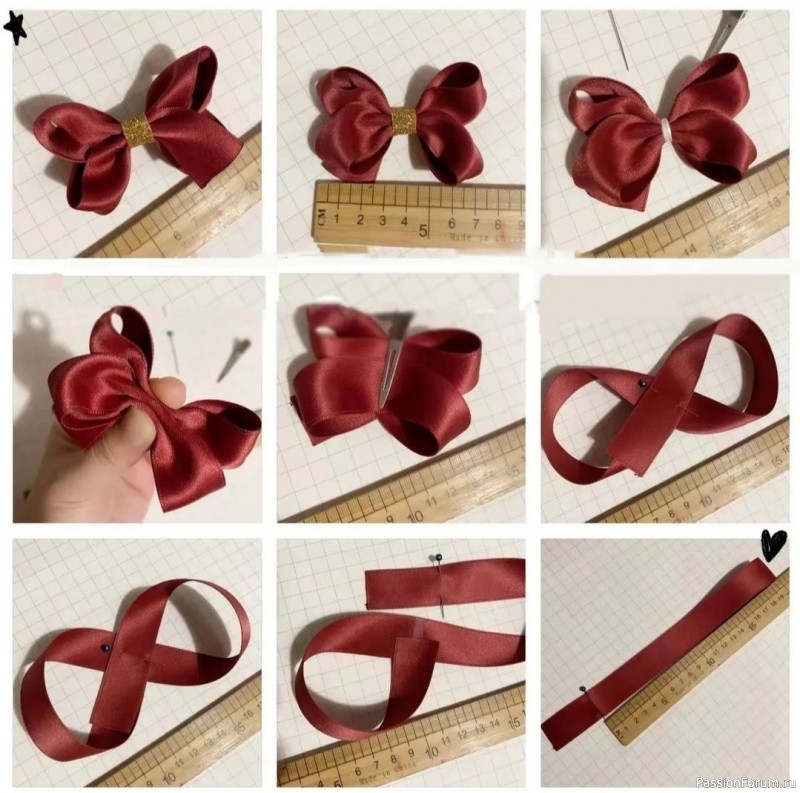 Красивые бантики из лент. Мини МК