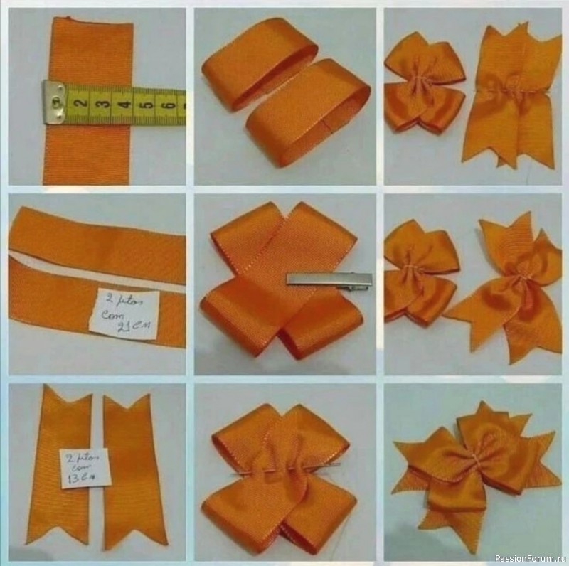 Красивые бантики из лент. Мини МК