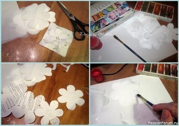 Нежный пион из ткани. МК